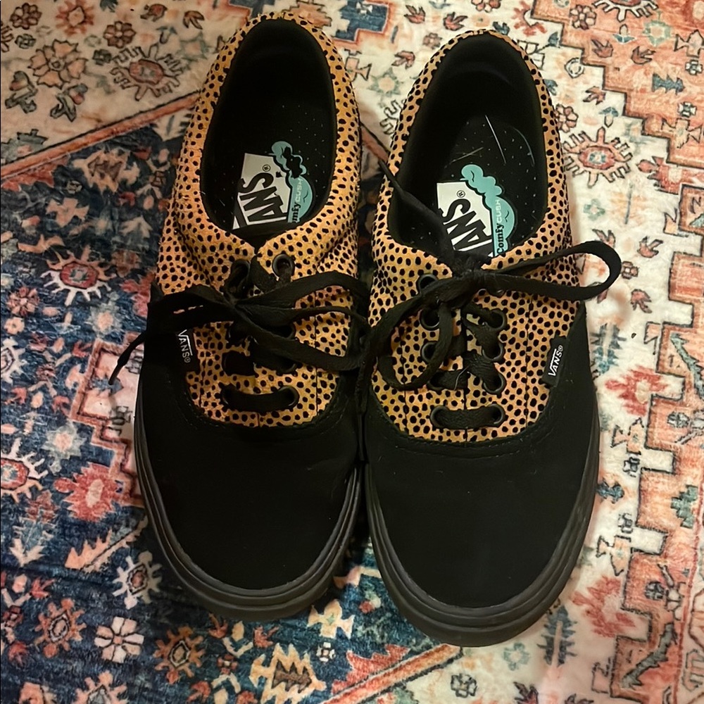 Vans leopard print suede sneakers